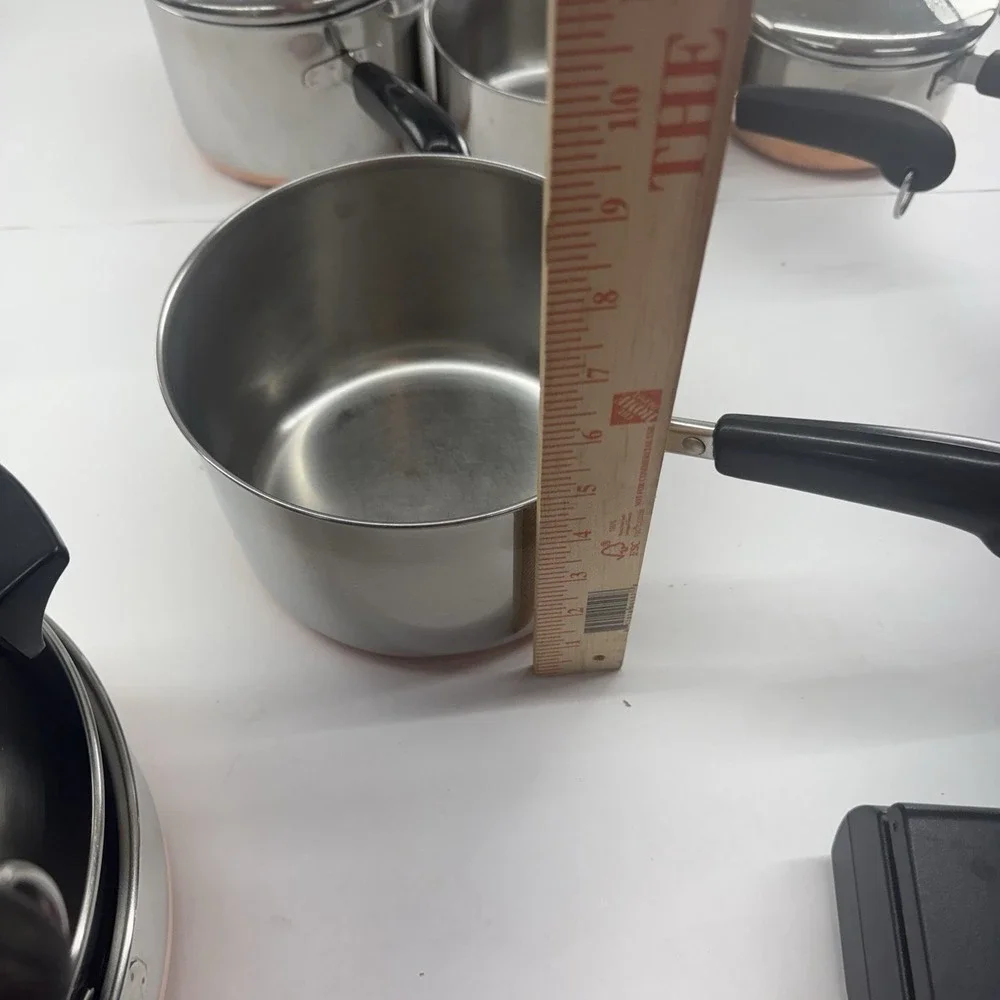 VTG 10 Pc Revere Ware 1801 Pots,Skillets, Lids   Clean. USA